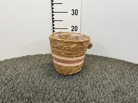 Immagine di CASPO' PAGLIA INSERTO ROSA D.18,5x17H ND-19-664