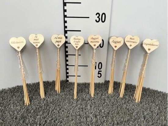 Immagine di CF/12 PICK CUORE LEGNO 5x23 DEDICHE ASS.TI ND-3570/MIX